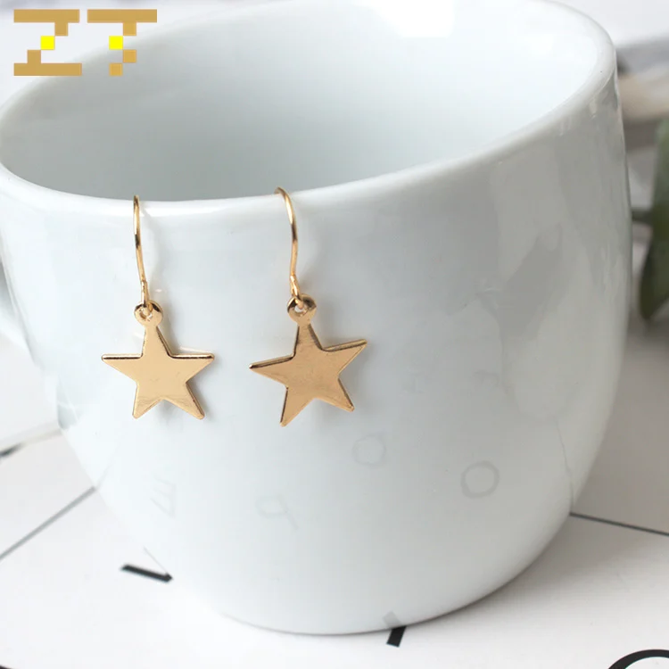 

2019 Statement Gold Star Earrings Geometric Dangle Drop Earrings for Women Kids Fashion Jewelry Oorbellen Brinco Aretes De Mujer