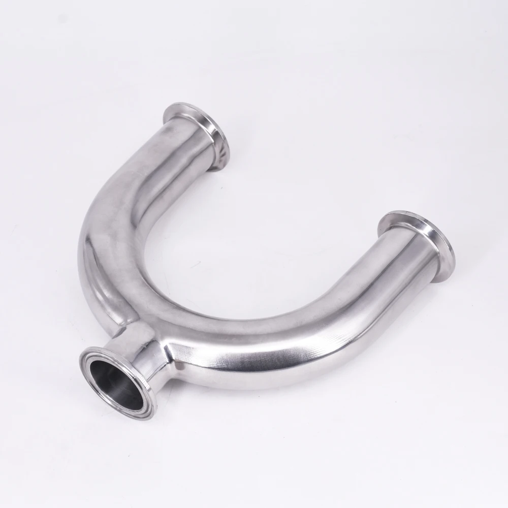 

25mm 1" Pipe OD 1.5" Tri Clamp U Shaped Return Bend 3 Way SUS 304 Stainless Sanitary Fitting Spliter Homebrew Beer