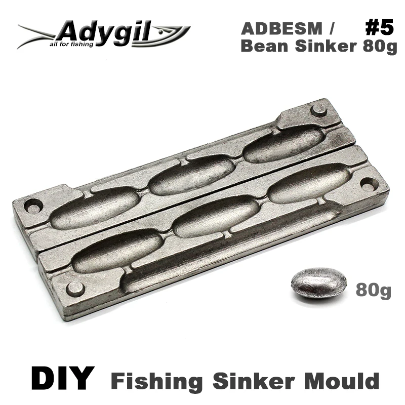 Adygil DIY рыболовные бобовые грузила прессформы ADBESM/#5 бобовые грузила 80 г 3 полости