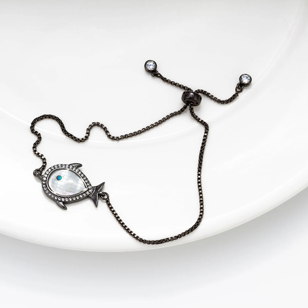 Lucky Eye подвеска «Акула» браслеты красочные оболочки медные микро циркониевые амулеты Браслеты для женщин детские ювелирные изделия подарок EY5477