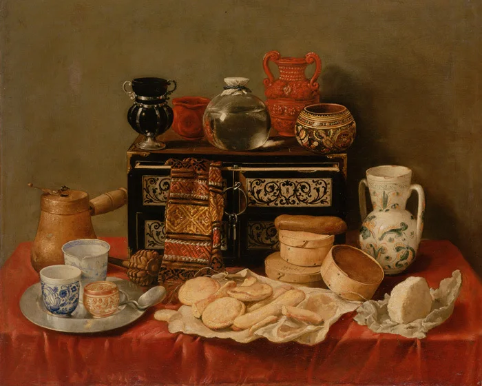 free shipping realist retro old furniture oil painting still life cups