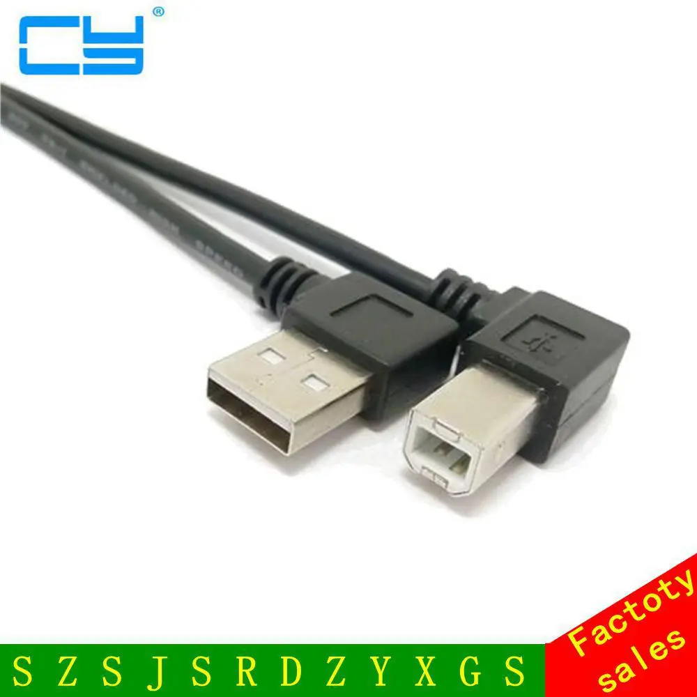 Кабель сканер для принтера 0 5 м 1 с левым углом USB 2 А прямым B папа 90 градусов|angle