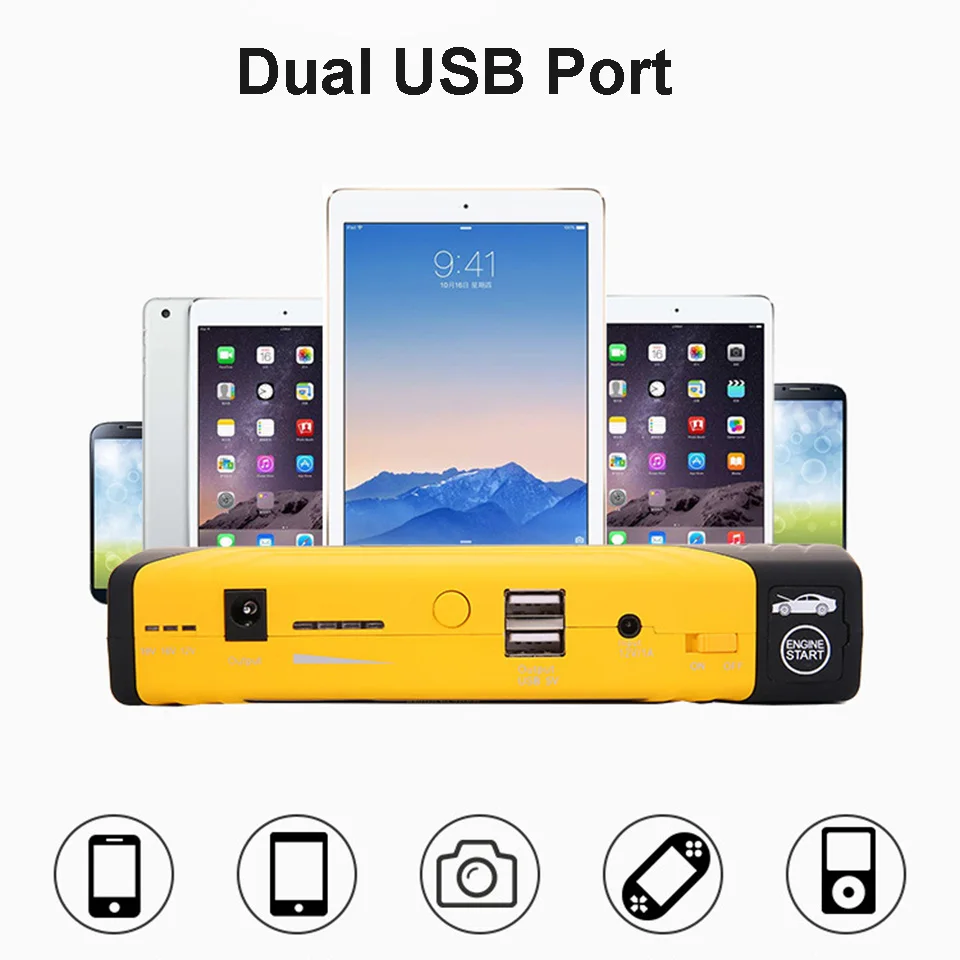 Muti-function Jump Starter 600A 16800mAh High Power Battery Charger Dual USB Vehicle Jump Starter Booster Car Starting Device