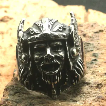 

Size 7 To Size 15 Men Boy 316L Stainless Steel Cool Classic Punk Gothic Vikings Skull Ring