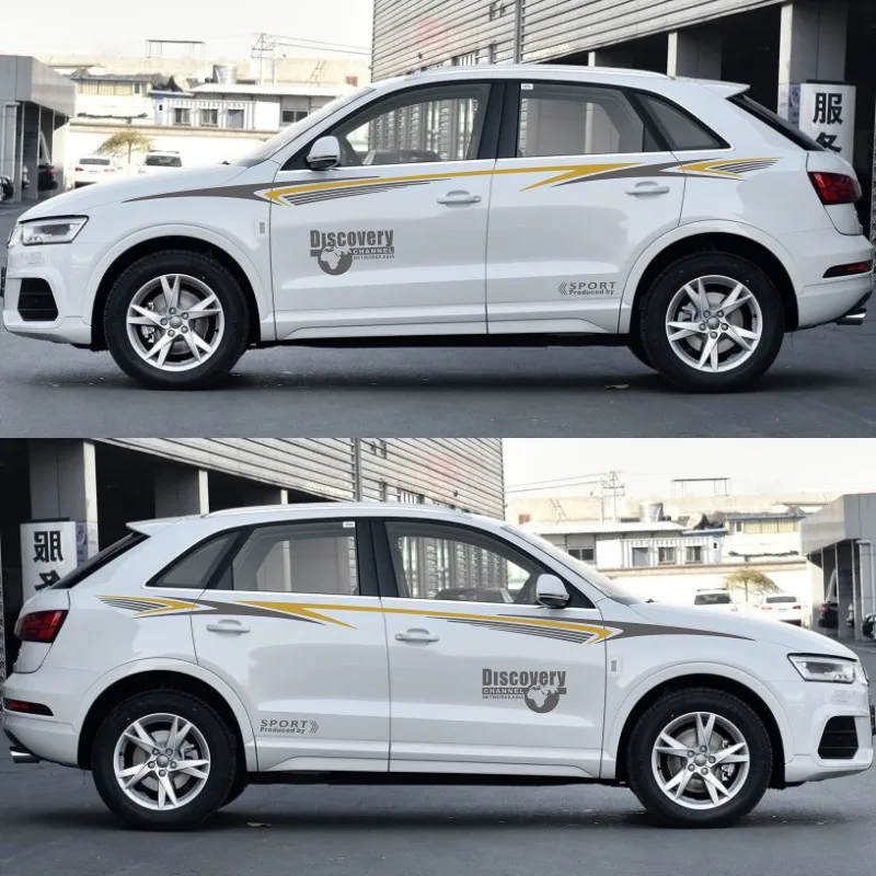 Мира Datong автомобильный стильный, для спортивного автомобиля Стикеры для Audi A1 A3 Discovery Спортивная наклейка средства ухода за кожей Боковая дверь хвост декоративный виниловый наклейка - Название цвета: Style-A Golden