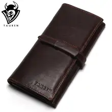Nouvelle Marque De Luxe 100% Top Véritable Peau de Vache En Cuir de Haute Qualité Hommes Long Portefeuille Porte-Monnaie Vintage Designer Homme Carteira Portefeuilles