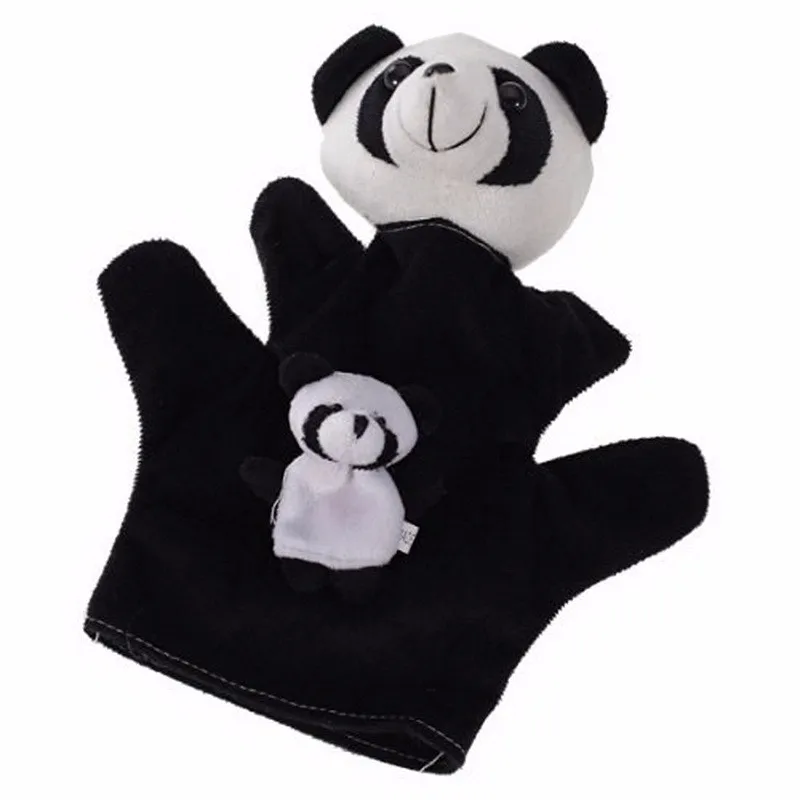 1ペアブラックホワイトパンダハンドパペット指人形動物ハンドグローブパペット手人形ぬいぐるみ Hand Doll Panda Hand Puppetfinger Puppet Animals Aliexpress