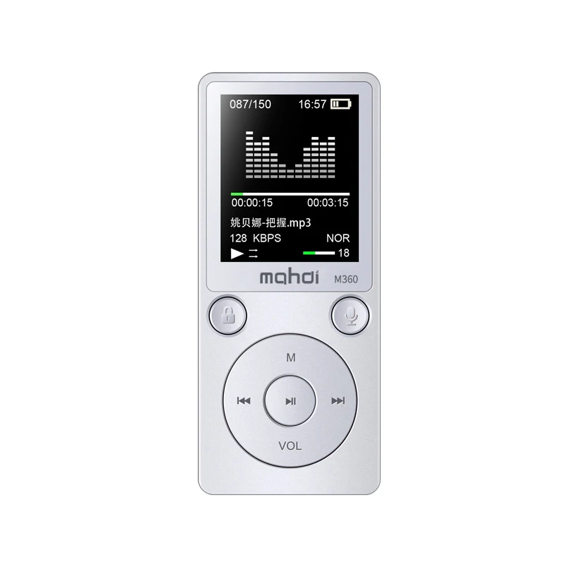 Top Brand MP4 Player Mahdi M360 4G8G Alarm Clock FM Radio E-Book Recording Speaker TF New Metal Sport MP4 With Armband Earphone (4)