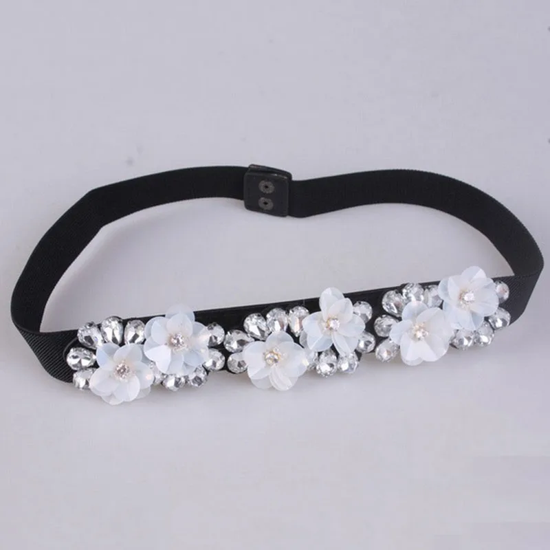 Diamond Flower Patchwork Ceinture Femme Elegant Elastic Waist Corset