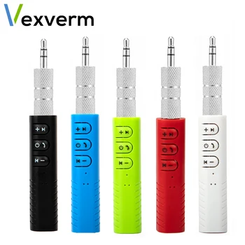 

Vexverm 3.5mm Aux Jack Handsfree Wireless Car Bluetooth Receiver Kit For Headphone Speaker MP3 Music Audio Receiver Adapter