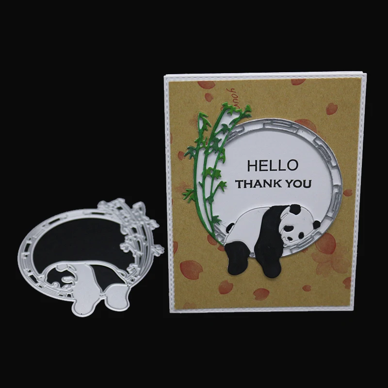 

ZhuoAng Bamboo Lovely Floppy Panda Cutting Dies For DIY Scrapbooking Decoretive Embossing Stencial DIY Decoative Card Die Cutter