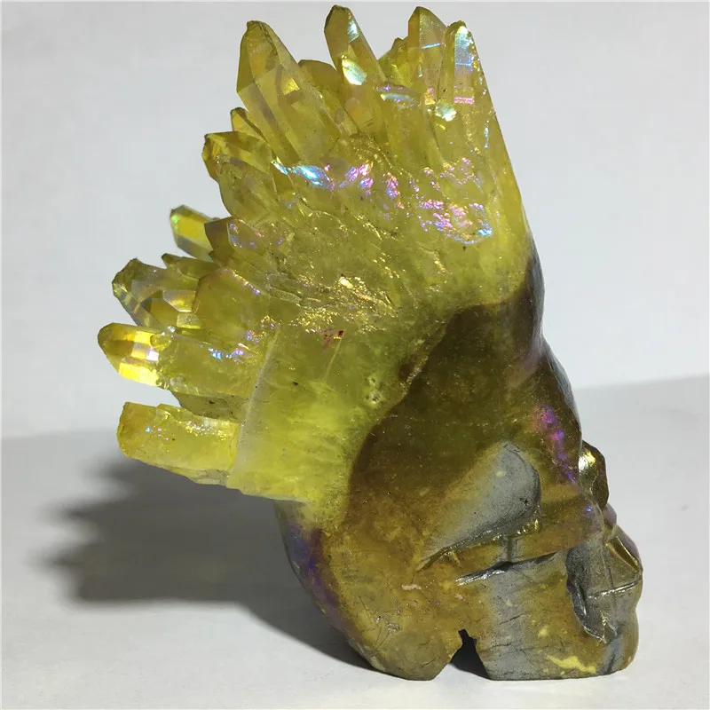 

Natural crystal skull ( electroplate colour)