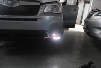 

chrome black fromt Fog light Daytime Running Light DRL LED Day Light white For Subaru Forester 2013 -2014