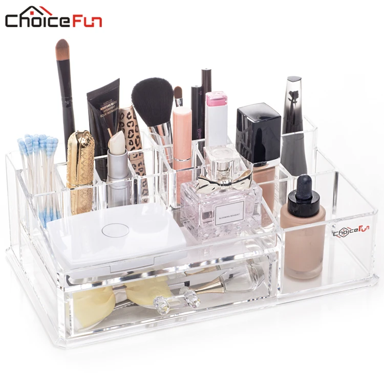 

CHOICE FUN Stylish Plastic Cosmetic Organizer Acrylic Makeup Organizer Drawer Combinable Organizer Jewelry Box SF-20142