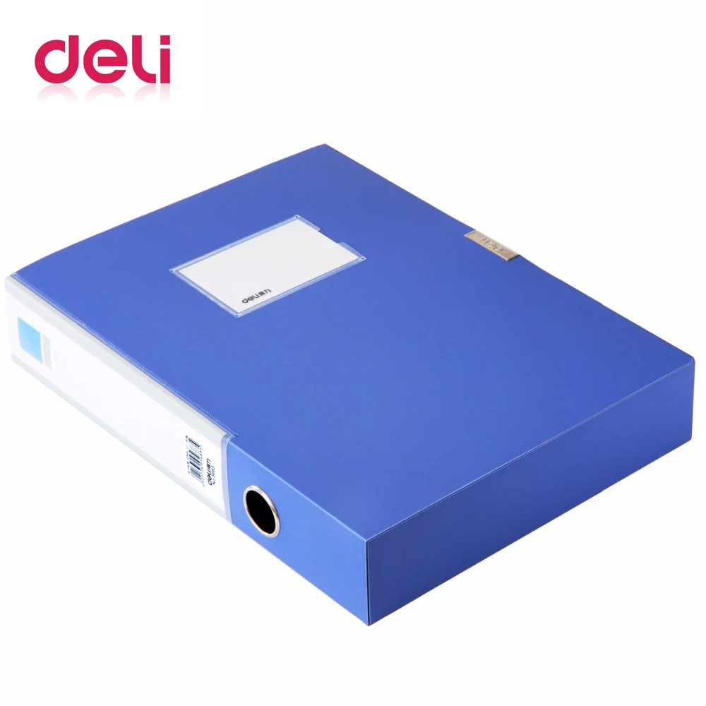 

Deli 1pcs Blue file box 520 A4 paper file box glue buckle information box folder storage box file set multiple specifications
