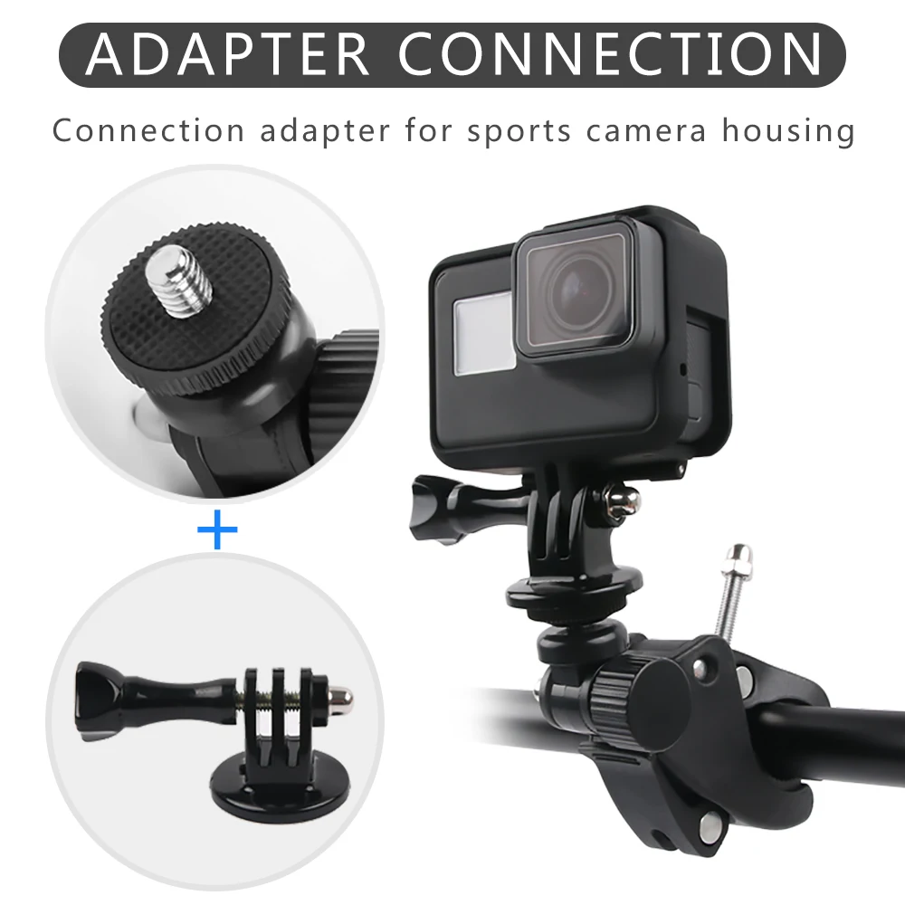 Bicycle Camera Mount 360 Rotation Stand Tripod Adapter For GoPro Cameras Motorcycle Mountain Bike Handlebar Camera Holder