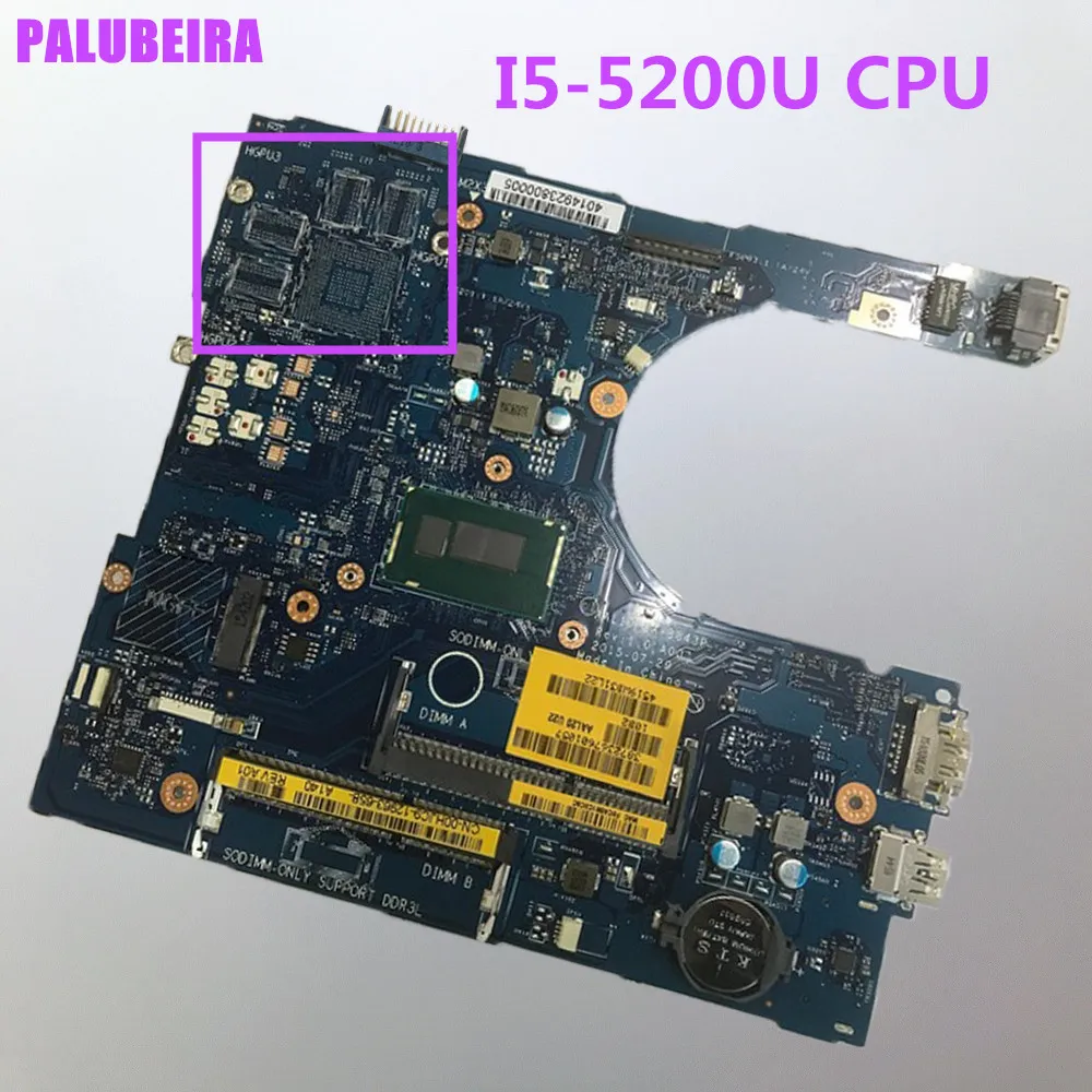 

PALUBEIRA FREE SHIPPING 5458 5558 CN-0FRV68 For DELL CN-0FRV68 FRV68 Laptop Motherboard I5-5200U LA-B843P REV:1.0 work 100%