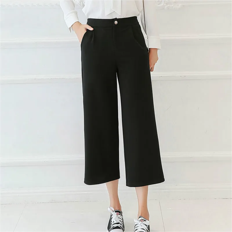 

pantalon femme mujer 2019 Spring summer new Korean high waist pants fashion Loose wild ladies black casual Wide leg pants women