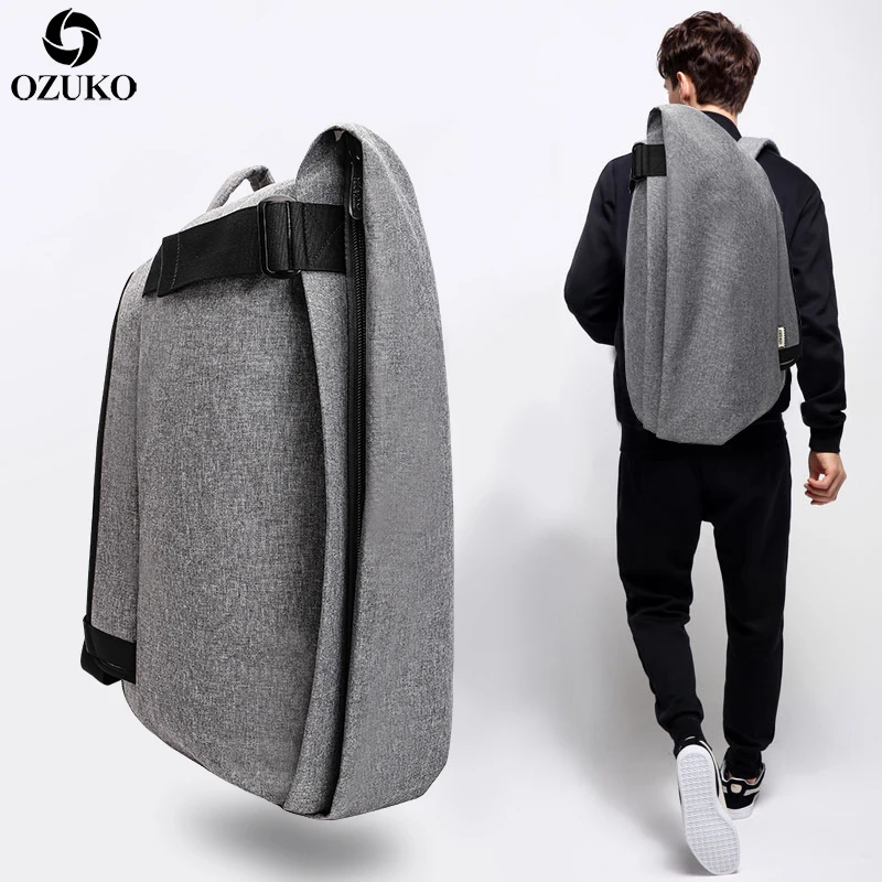 

OZUKO New Men Backpack Casual School Bag USB Charging 15.6inch Laptop Backpack Large capacity Waterproof Travel Backpack Mochila