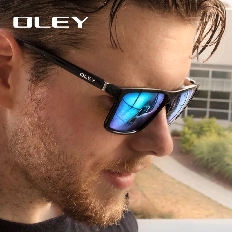 OLEY Brand Vintage Style Sunglasses Men Classic Male Square 