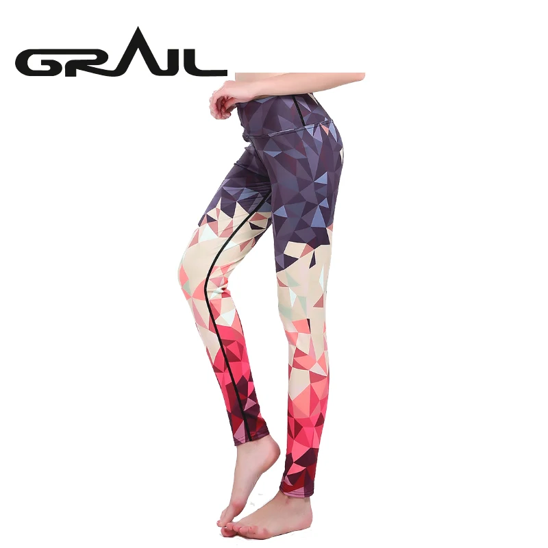 

New Arrival Knit compression Pant Elastic Leggings Female Pants Tights Geometry Leggin Clothes for Fitness Sports Geometry