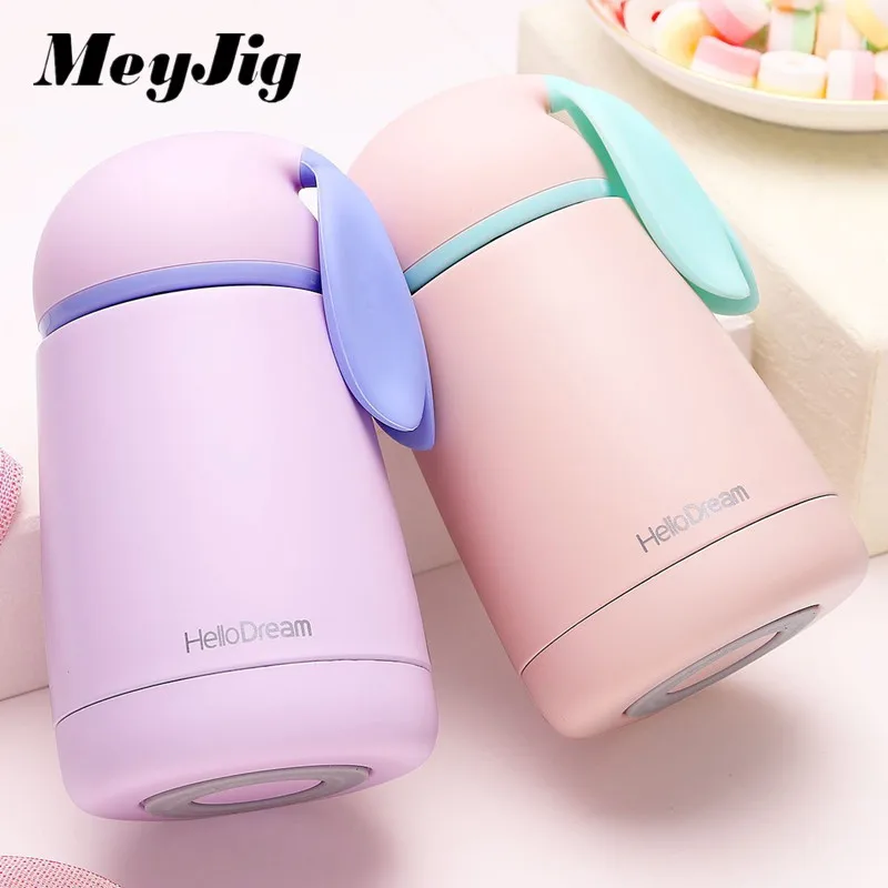 

MeyJig Thermos Children Cartoon Rabbit Vacuum Flasks 300ml Double Layer Stainless Steel Mug Tea Coffee Insulation Cup Termos