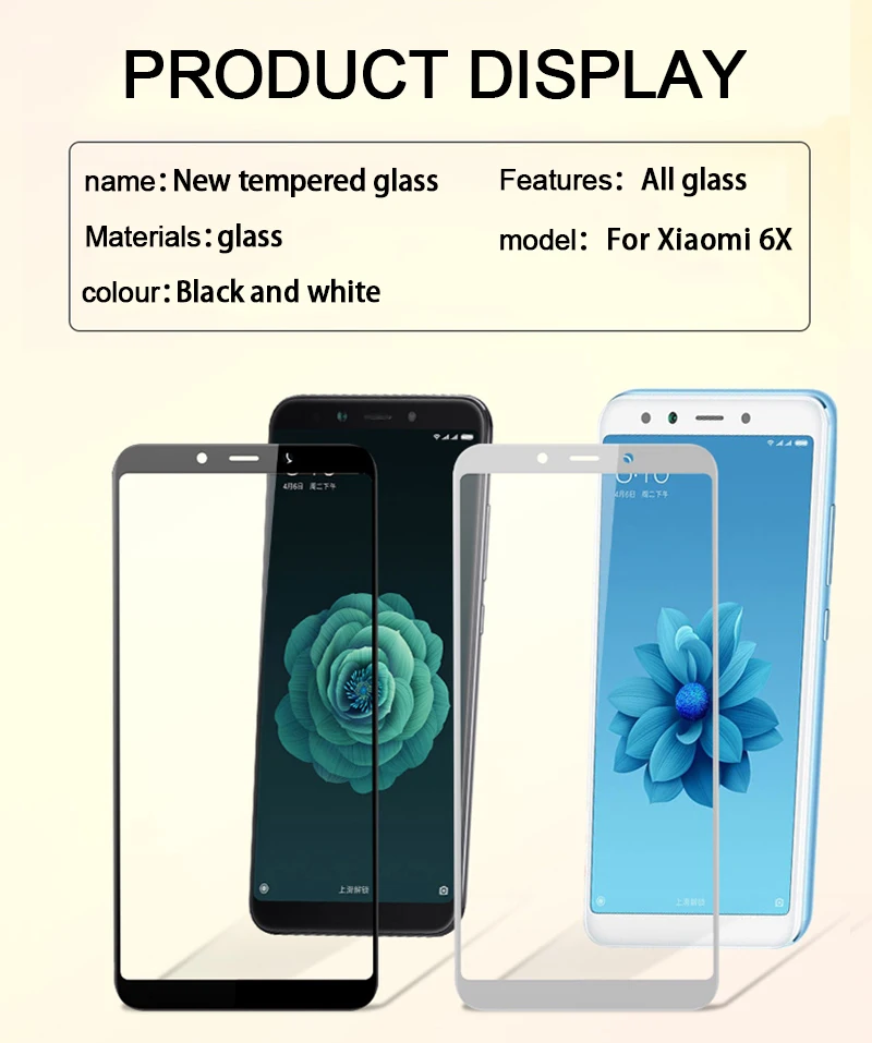 TOMKAS Screen Protector For Xiaomi Mi 6X A2 Tempered Glass Scratch Proof For Xiaomi Redmi S2 Mi Mix 2S Protective Glass Film