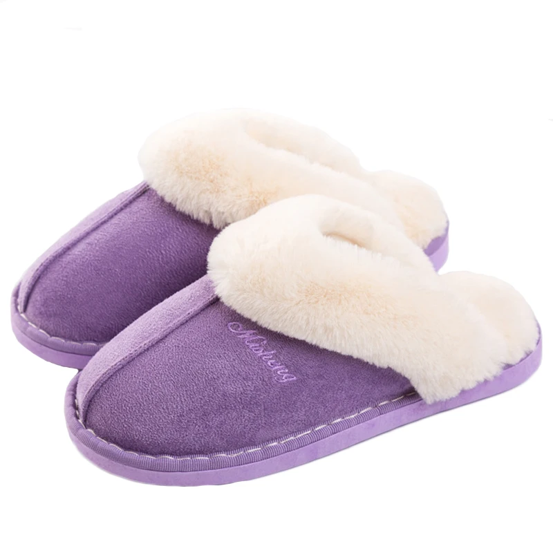 Christmas Home Slippers Women Winter Warm Shoes Woman Flip Flops Anti ...