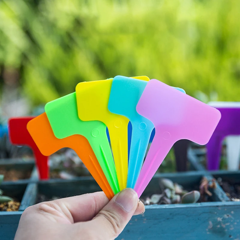 

50PCS 6*10CM Plastic Plant Labels Garden Markers T-Type Plant Tags For Gardening