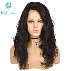 Синтетические волосы на кружеве волнистые парики бразильский человеческих волос парики для Для женщин Волосы remy 13*4 натуральный черный