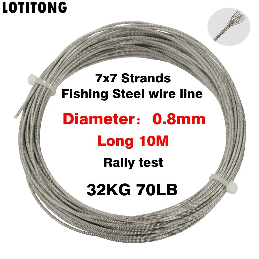 Fil De Pêche En Acier Inoxydable 7x7 (49 Brins) - 50 M, Diamètres 0,8 à 1,5 Mm, Résistance 32 à 120 Kg - Pour Pêche Sportive