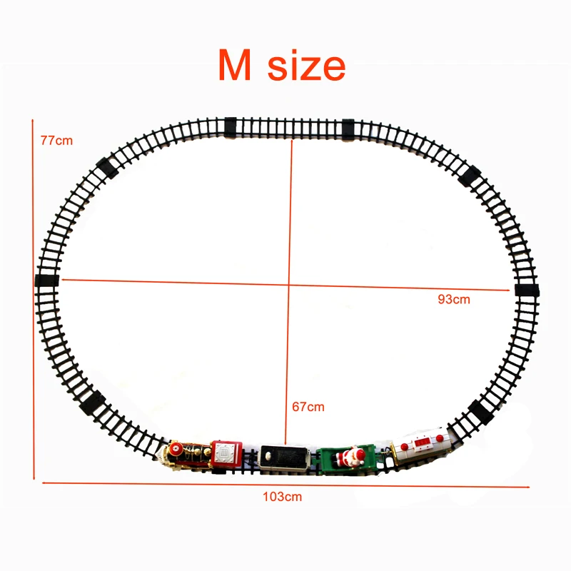 Рождественское украшение железнодорожный поезд со звуком/светильник/Санта Клаус Классические игрушки трек 103*77 см Электрический поезд игрушки для детей