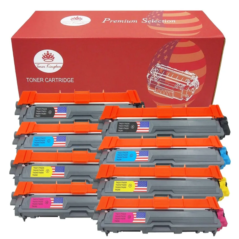 

TONER KINGDOM 8pcs/set TN221 TN241 Toner Cartridge Set For Brother MFC 9140CDN 9330CDW 9340CDW DCP 9020CDW HL 3140CW HL 3150CDW