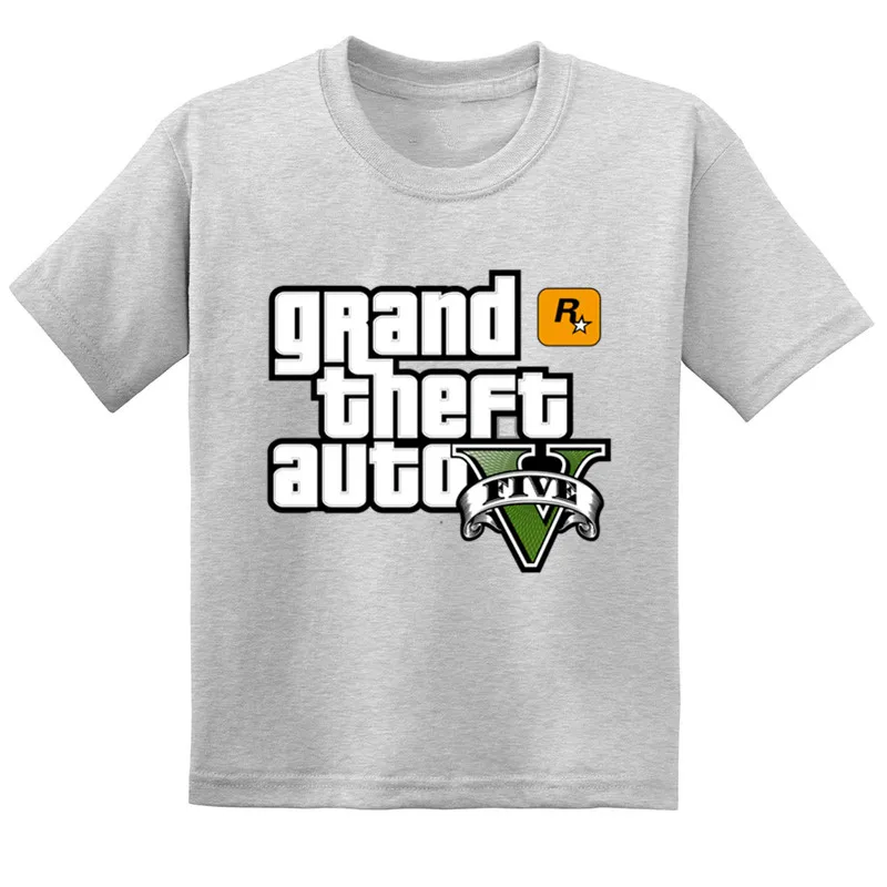 Детская летняя хлопковая одежда для малышей Лидер продаж, GTA Street Fight Long с GTA 5, детские футболки повседневные футболки для мальчиков и девочек