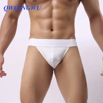 

Fashion Mens Solid Nylon Briefs Sexy Low Waist Men Open Butt Thongs Soft Bikini Underwear Breathable Male Briefs Underpants