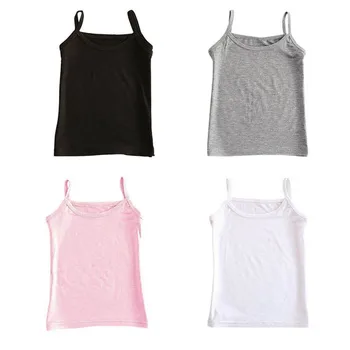 

Simple Cotton Girls Vest Kids Solid Camisole Summer Baby Singlet Girls Undershirts Teenager Tank Children Tops