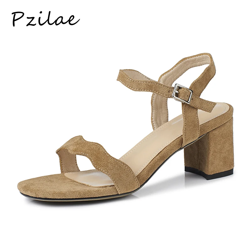 Pzilae women summer sandals high heels fashion womens ankle strap shoes