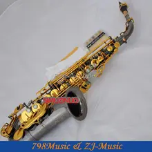 Pro. Черный никелевый альтовый саксофон Ми-бемоль двойные рельсы Sax Low C и B Abalone Key