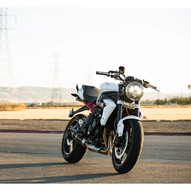 7inch  Round LED Headlight Kit 8700G2 Gen 2 Daymaker with Matching Passing Lamps & Adapter Ring (Chrome) d