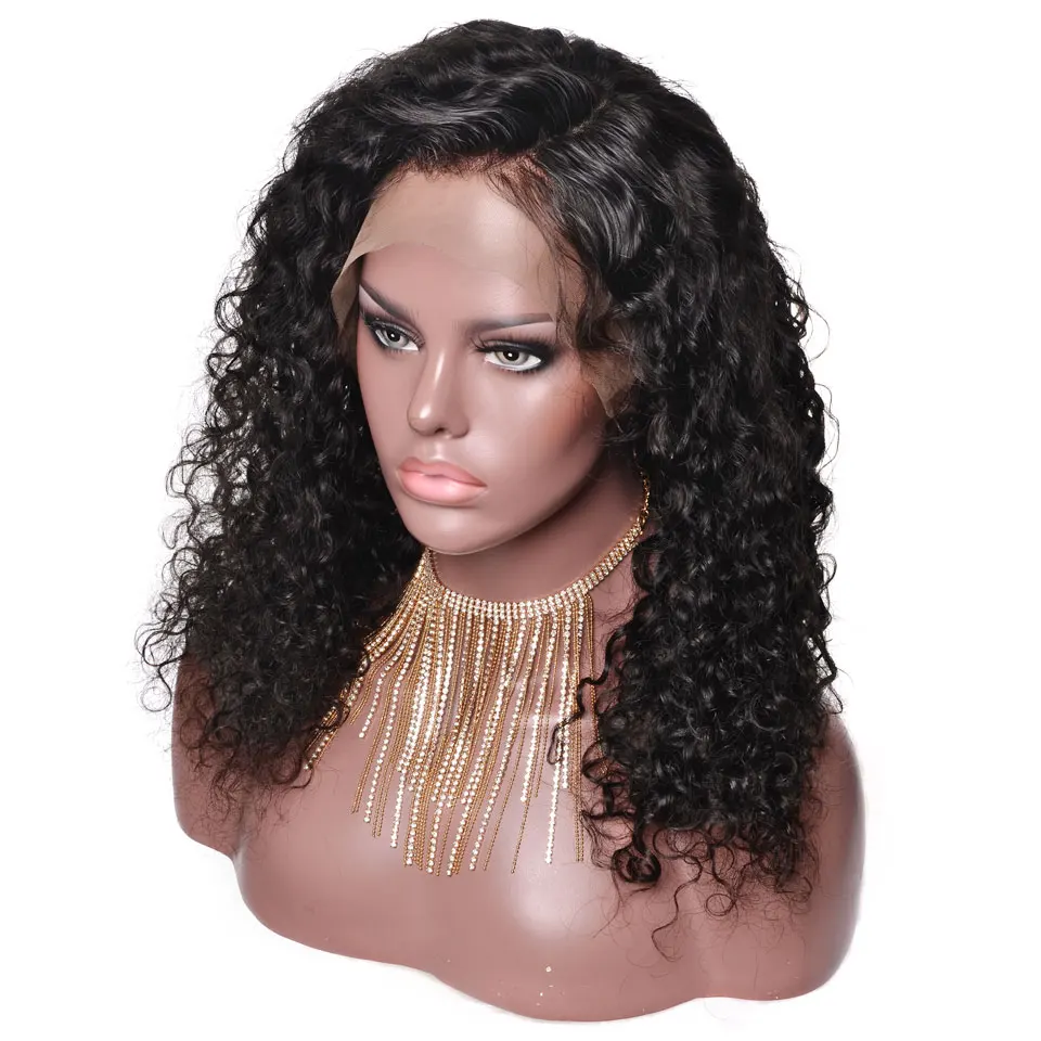 YVONNE супер вьющиеся кружевные передние человеческие волосы парики девственные бразильские человеческие волосы парики натуральный цвет