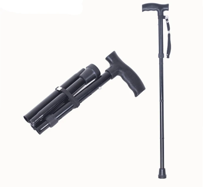 

Four sections Folding Walking Trekking Hiking Stick Cane Travel Crutch Alpenstock Adjustable
