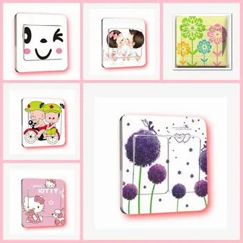 

1Pc Creative cute cartoon protective sleeve PVC switch stickers bedroom living room wall stickers home decor room stickers