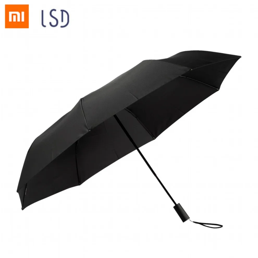 Xiaomi LSD зонтик водоотталкивающий уровень 4 УФ солнцезащитный крем сильный и ветростойкий три цвета Mijia зонтик умный дом - Цвет: Black