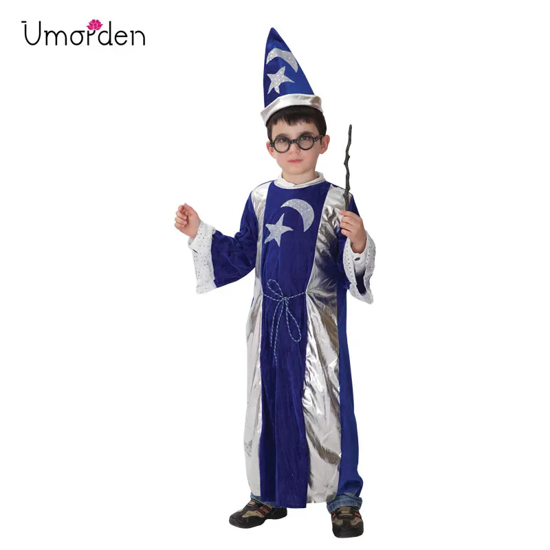 Детский день Umorden Purim костюм волшебника для Хэллоуина мальчиков косплея Звездный