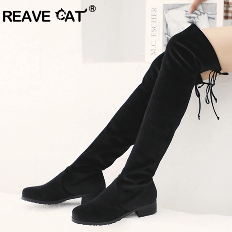 round toe thigh high boots