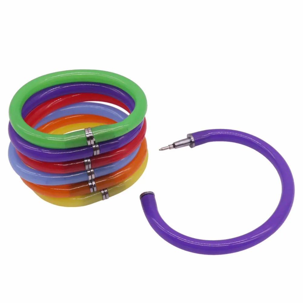 

5pcs Flexible Ball Pen Cute Soft Plastic Bangle Bracelet Ballpoint Pens School Office Gifts