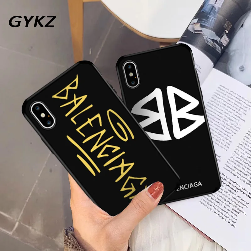 GYKZ Luxury France Paris Brand Cover Case For iPhone XS MAX XR 8 6 6s Plus BALENCI Soft Phone Coque For iPhone 7 Fashion Shell