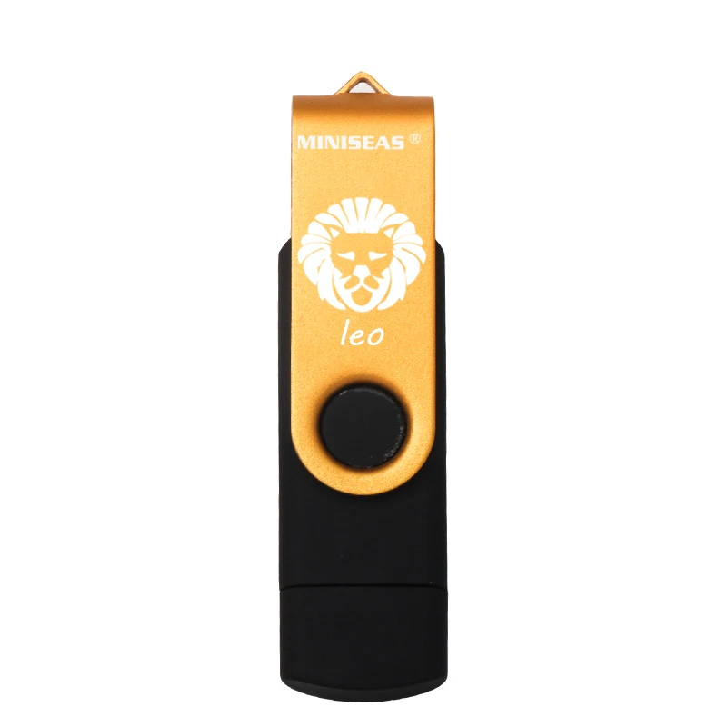 USB флеш-накопитель Miniseas 12 созвездий OTG 128gb 64gb cle usb флеш-накопитель 32gb Pendrive 16gb 8gb 4 gb USB 2,0 memory stick - Цвет: Leo