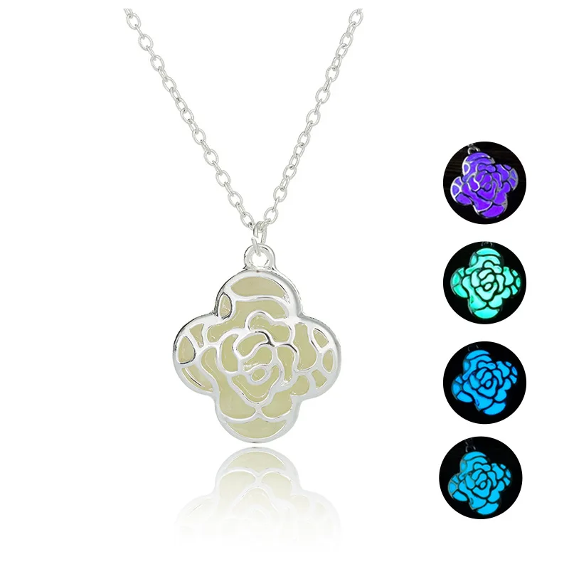 1PC Roses multicolored luminous short necklace accessories Luminous Women