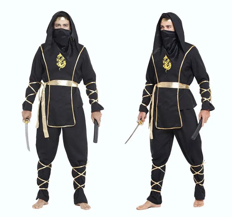 Umorden Хэллоуин взрослых для мужчин s черный воин ниндзя фехтовальщик изысканный костюм Дракон костюмы ниндзя косплэй наряд для мужчин
